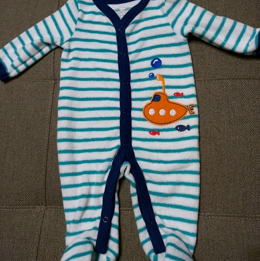 Striped Terrycloth Submarine Footie Sleeper